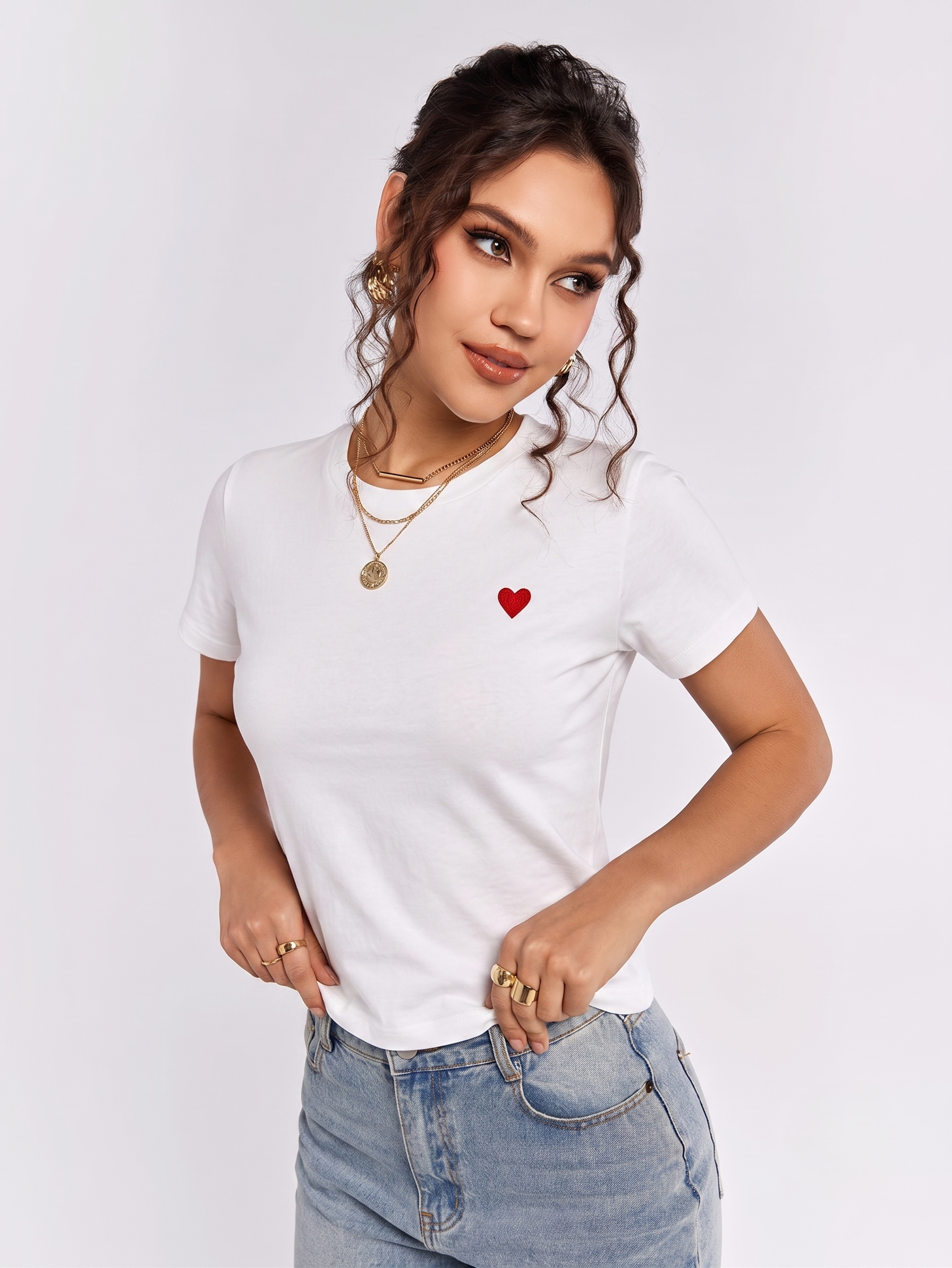 Beyaz Kalpli Tshirt %100 Pamuk