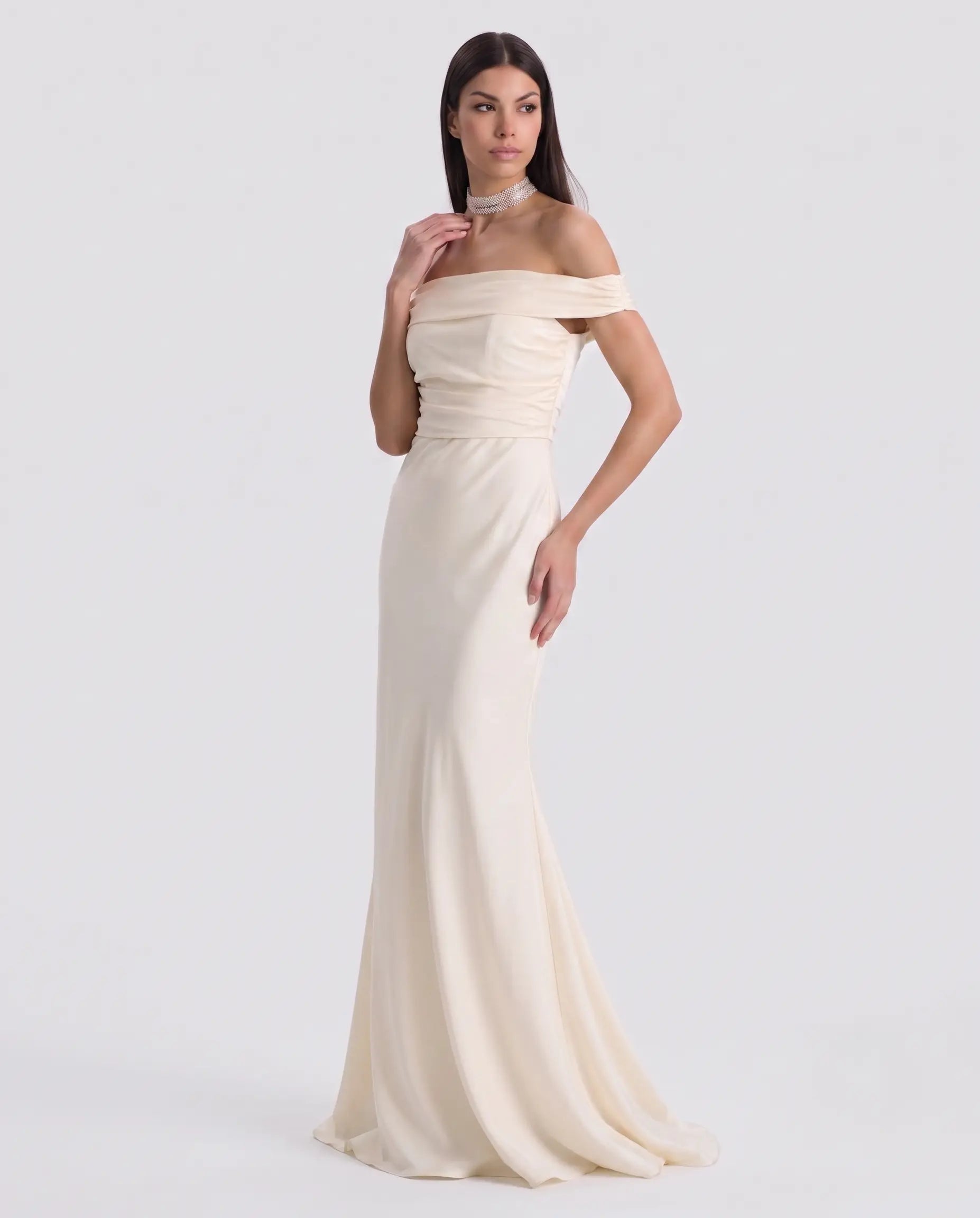 Beyaz Bridal Balık Model Elbise