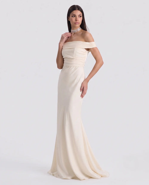 Beyaz Bridal Balık Model Elbise