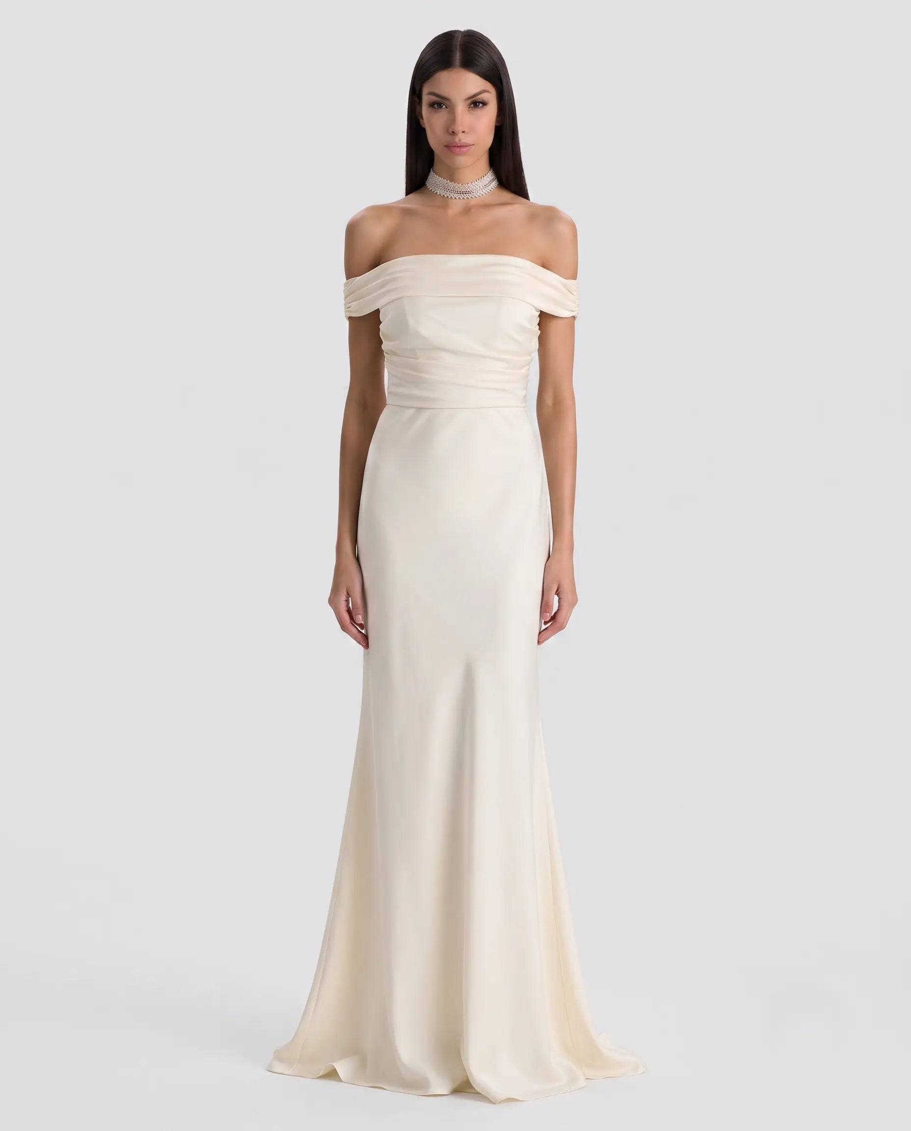 Beyaz Bridal Balık Model Elbise
