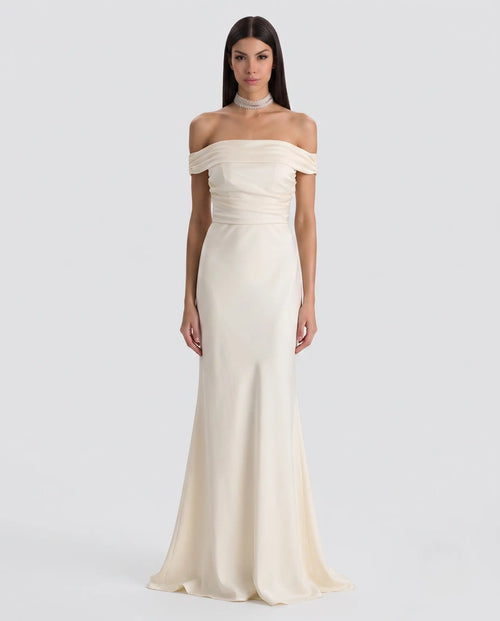 Beyaz Bridal Balık Model Elbise