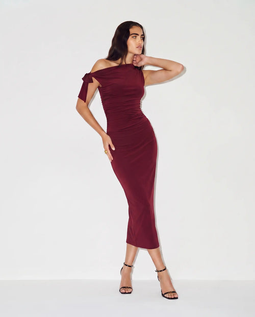 Bordo Fitted/Vücuda Oturan Elbise
