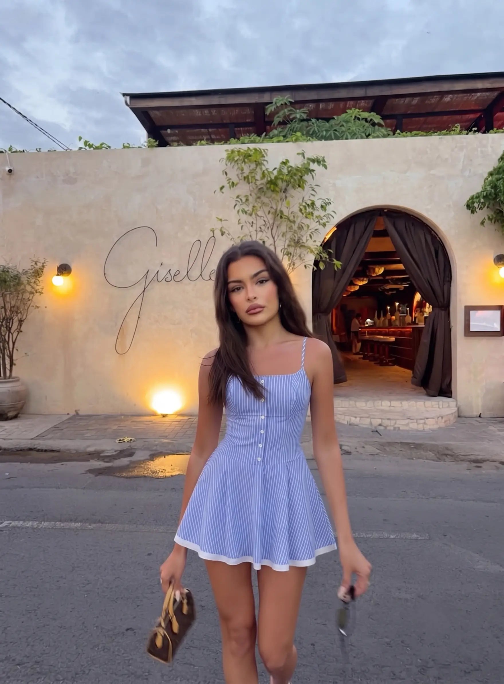 Çizgili Kısa Günlük Elbise | Bodrum & Yaz Elbisesi