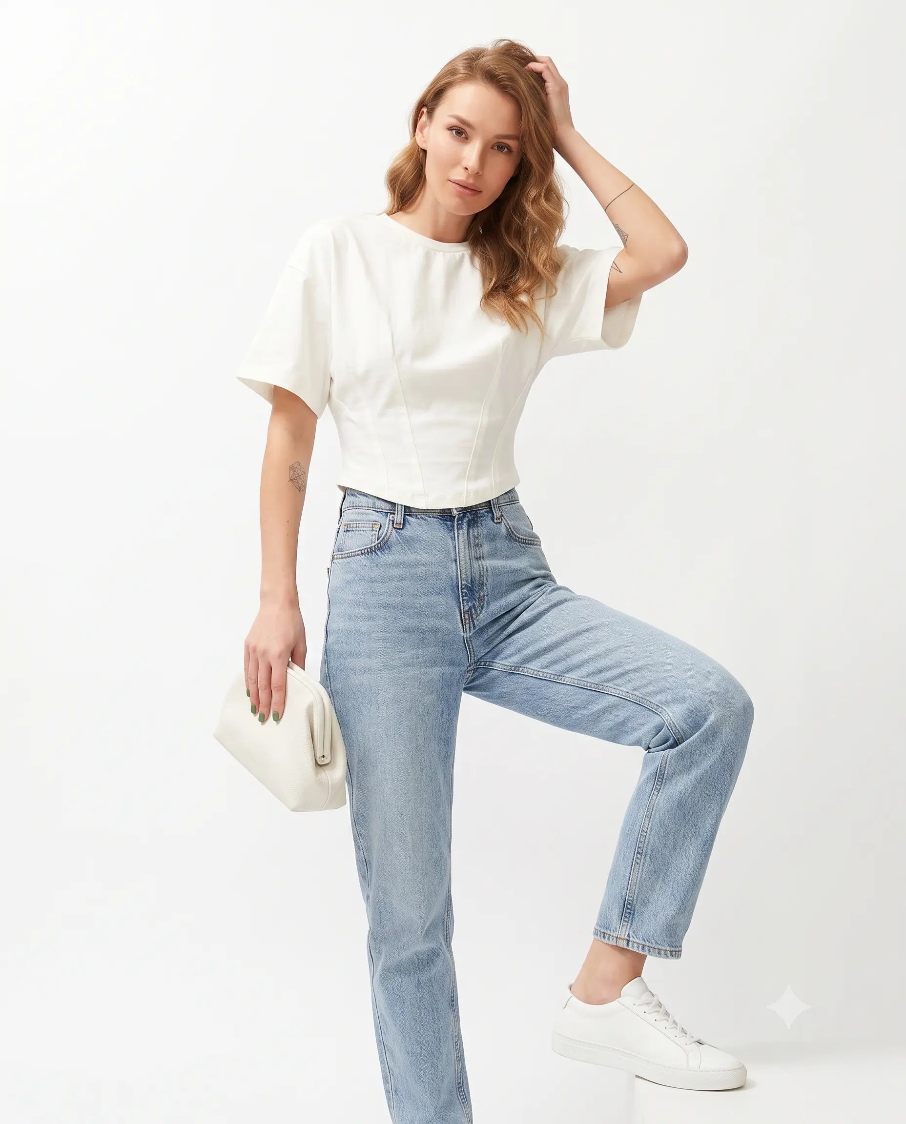Crop Regular Örme T-Shirt
