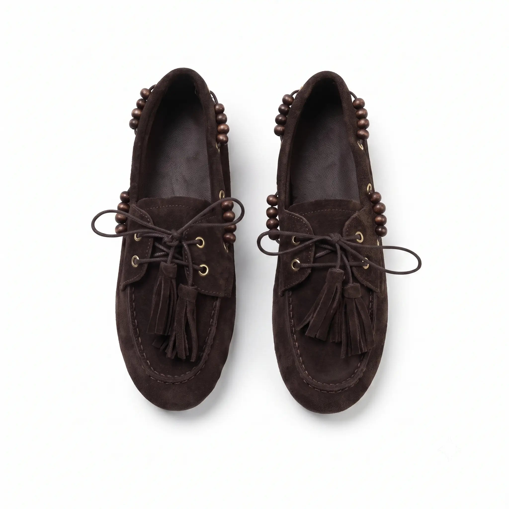 Hakiki Süet Bağcık Detaylı Kadın Loafer