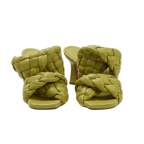 Olive Knot Örgü Detaylı Topuklu Terlik