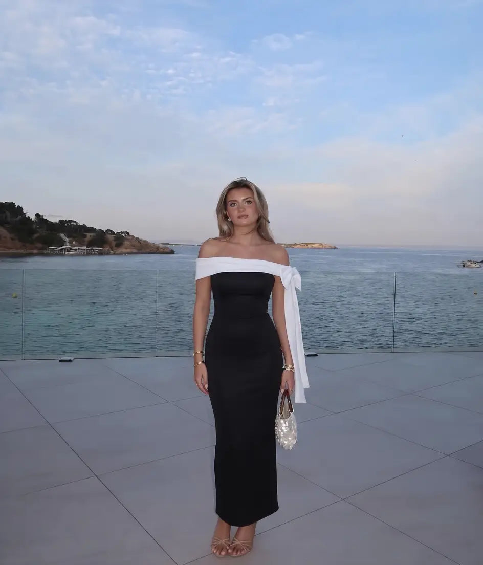 Omuz Fiyonk Detaylı Örme Şık Abiye
