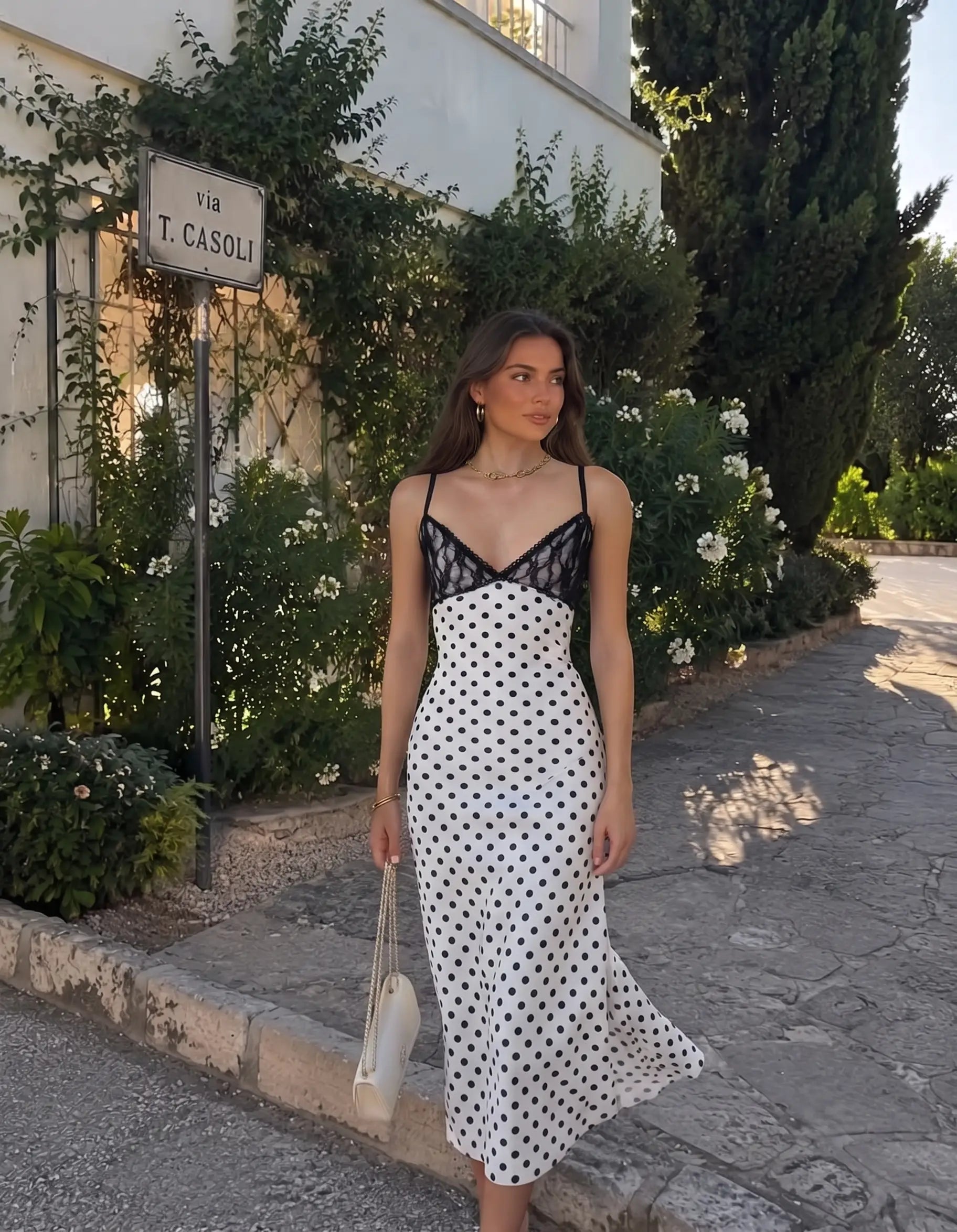 Puantiyeli Midi Elbise