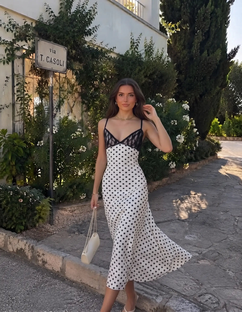 Puantiyeli Midi Elbise