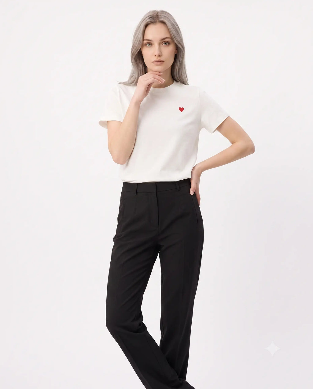 Regular/Normal Kalıp Kısa Kollu Nakışlı Tok % 100 Pamuk Örme T-shirt
